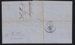 Thurn&Taxis 1866 MI 53 Pair folded cover Frankfurt to Annonay