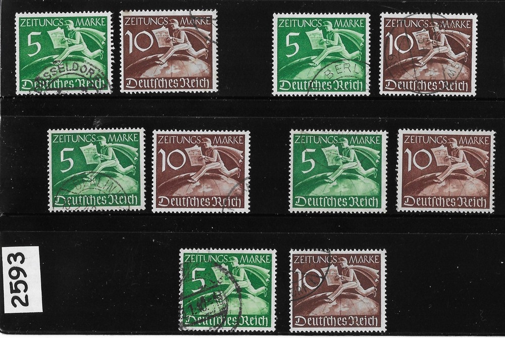 Stamp sets X5 P1 & P2 1939 Germany Third Reich Newsboy Newspaper #2593