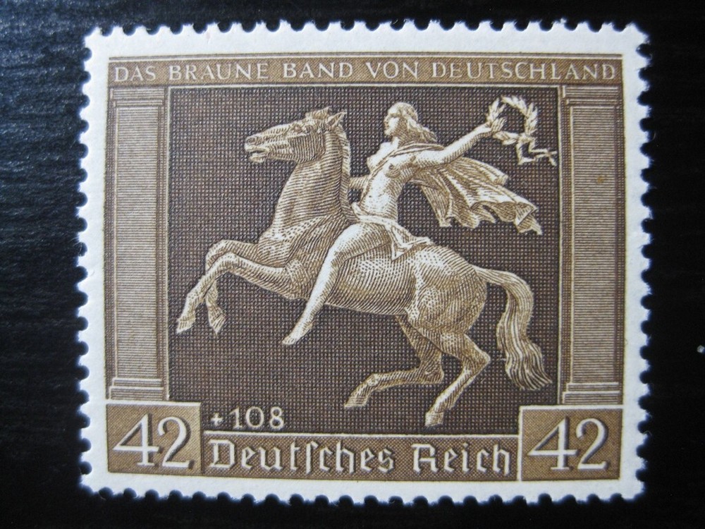 THIRD REICH Mi. #671 scarce mint Braunes Band stamp! CV $31.00