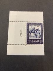 Saar (Germany) 1952 old Horse stamp Tag der Briefmarke MNH Plate Block