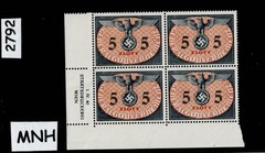 MNH stamp block 5ZL Sc N015 1940 Germany Occupied Poland Swastika WWII #2792