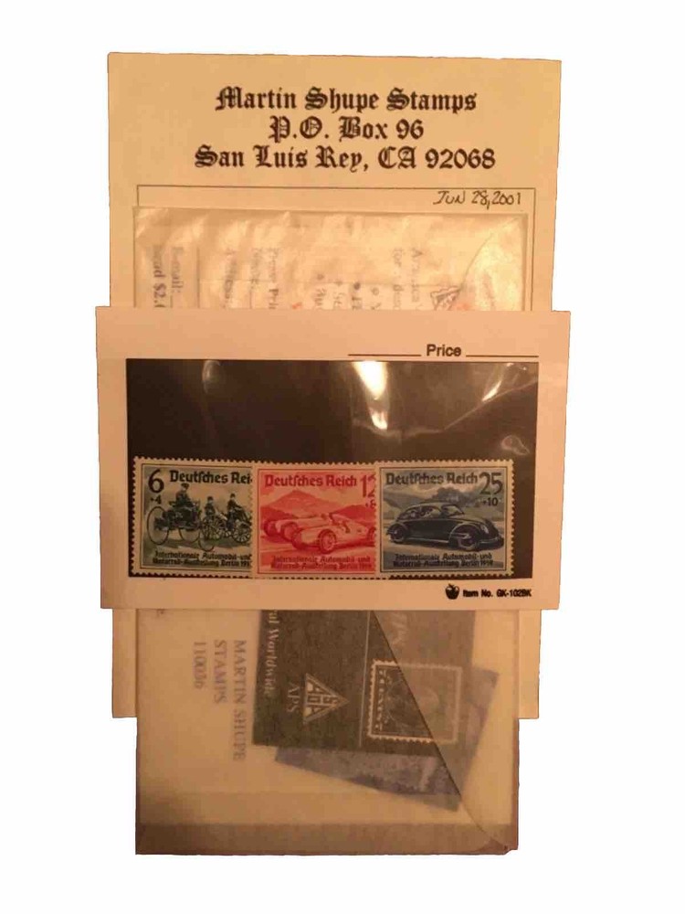 Stamp set B134-136 1939 Berlin Germany Auto show VOLKSWAGEN intro #2152a