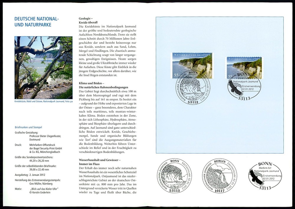 GERMANY FOLDER 2012/01 NATIONALPARK JASMUND KREIDEFELSEN SEEADLER VÖGEL