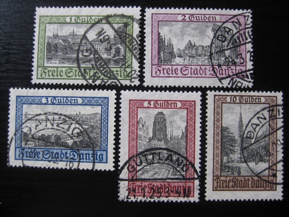 DANZIG GDANSK Mi. #207-211 scarce used stamp set! CV $385.00