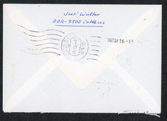 DDR Cottbus to West Germany Fürth 1986 Train Express Cover Scott 1467