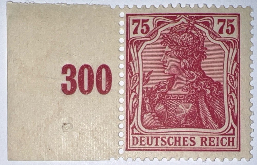 Travelstamps: 1922 Germany Deutsches Reich Germania Mi. #197a, 75 Pfennig