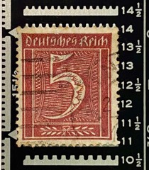 Deutsches Reich Stamp 5 Pfennig 1921 Used Mi: 177