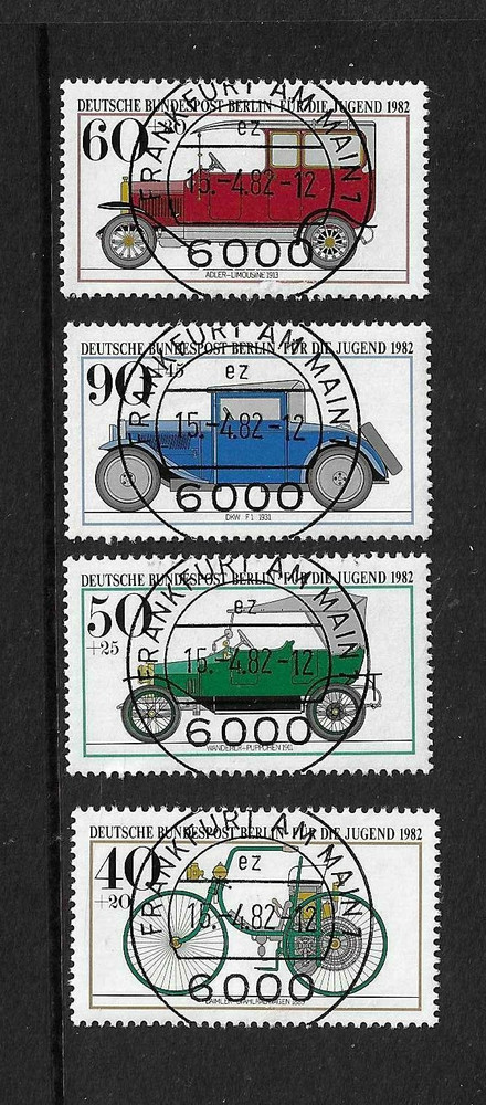 Germany SC # 9NB187-190 Antique Cars . Used