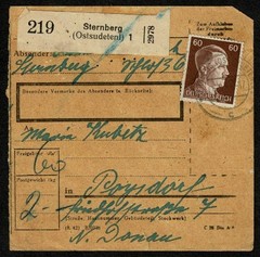 GERMAN OCCUPATION SUDETENLAND 1944 Parcel card Sternberg (Ostsudeten) WWII SG72U