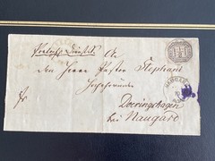 1870 Prussia DOUBLE USED Official Wrapper STETTIN NAUGARD NOWOGARD North German