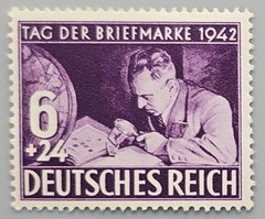 Germany 1942 Tag der Briefmarke Stamp Day 6+24pf Violet Semi-Postal Mint