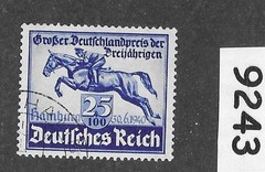 Used stamp Horse race derby B172 / 1940 Hamburg Third Reich era Germany #9243