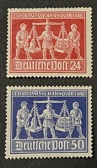 Travelstamps: Germany Stamps Scott #584-585Hanover Export Fair 1948 MNH OG