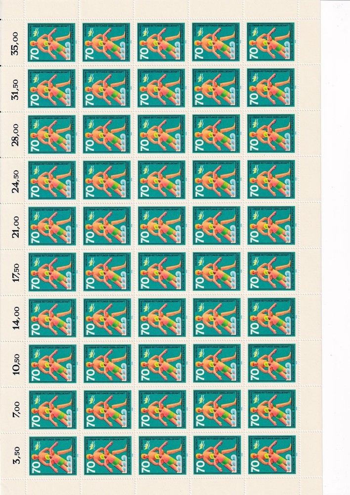 1970 Germany Bogen Complete Form Number 634 FN 0 Postfrisch
