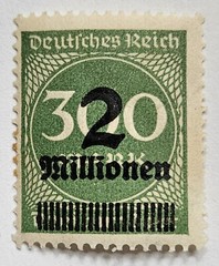 Germany VINTAGE, 1923, 3rd REICH Overprint, 3 Million/300 Mark, Mint, MH, Sc#270