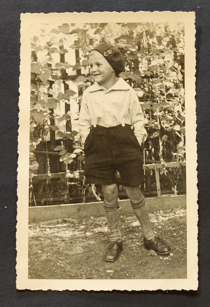 WW2 WWII German postcard photo young boy Youth Pimpf DJ Jugend w uniform hat