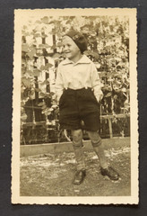 WW2 WWII German postcard photo young boy Youth Pimpf DJ Jugend w uniform hat