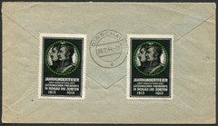 Germany Opladen Dirschau Registered Cover Lützow Körner Label 1944 WWII Europe