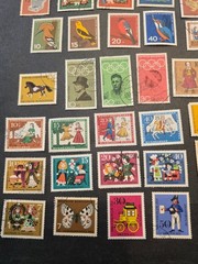 German Stamp Collection Lot 1950s Many Sets Jugend Welfare Birds Animals