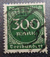 Stamp Germany Reich 300 Mark 1923 Infla Berlin Mi. Nr. 270 [🇩🇪39159-16]