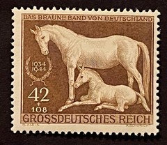TRAVELSTAMPS: 1944 Germany Stamps Sc #B283 WWII Brown Ribbon Horse MINT MNH OG