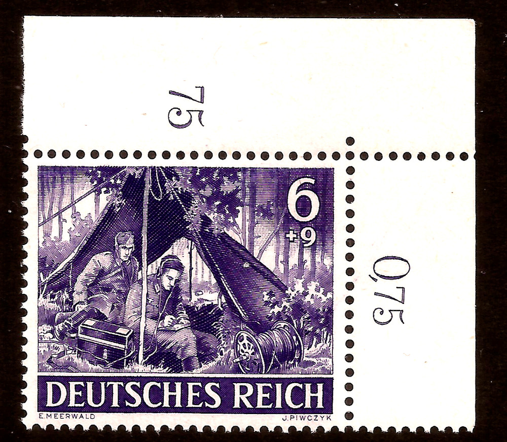 1943 NAZI GERMANY 3rd Reich POST WW2 War Hero radio operator stamp MNH