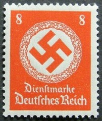 GERMAN 1942 OFFICIAL Mi #170 Sc #096 NSDAP NAZI GERMANY 8 PF MNH SWASTIKA STAMP