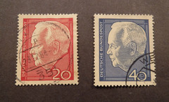 Scott#881 & 882, 1964, 20 & 40 pf. Pres. Heinrich Lubke, Used (Complete Set)