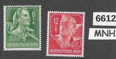 #6612 MNH stamp set Sc B281 – 282 / 1944 / Hitler youth Labor Corp Third Reich
