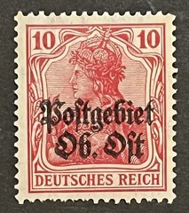 Travelstamps: Germany Overprint Stamps – 10pf Upper East Postal Area Mint MOGH