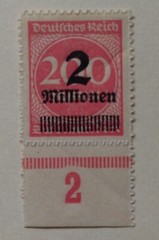 (Unissued) Weimar German Republic Stamp, 1923 C Issue, MLH, OG Serrate Roulette 