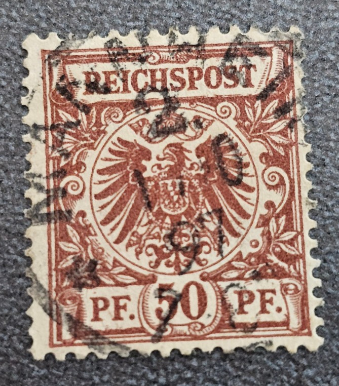 Stamp Germany Deutsches Reich 50 Pfennig 1897 Crown Eagle Mi. Nr. 50 [🇩🇪38556]