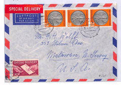 USA 30c *SPECIAL DELIVERY* Cover 1959 Ex GERMANY Air Mail Matawan NJ YX191