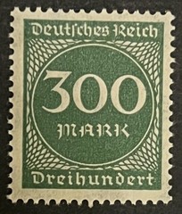 Travelstamps: 1923 Germany Inflation Stamp Sc #231 Mi 270 300 Mark MNH OG