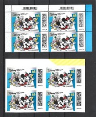 Germany 2023 Disney 100 Years Mickey and Friends Two Blocks of Four MNH **