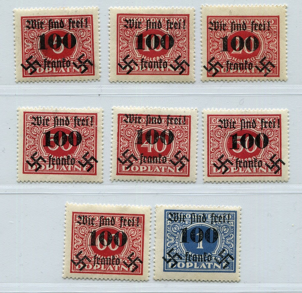GERMANY OCC SUDETENLAND RUMBURG SCARCE POSTAGE DUE SET MICHEL 36-43 PERFECT MH