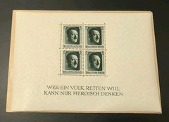 Germany 1937 Hitler 48th Birthday 4 Stamp Mini Sheet – EXCELLENT MNH #B102 (5)