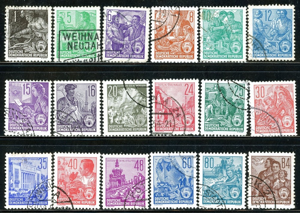 Stamps DDR, Scott # 187-204 used, complete set