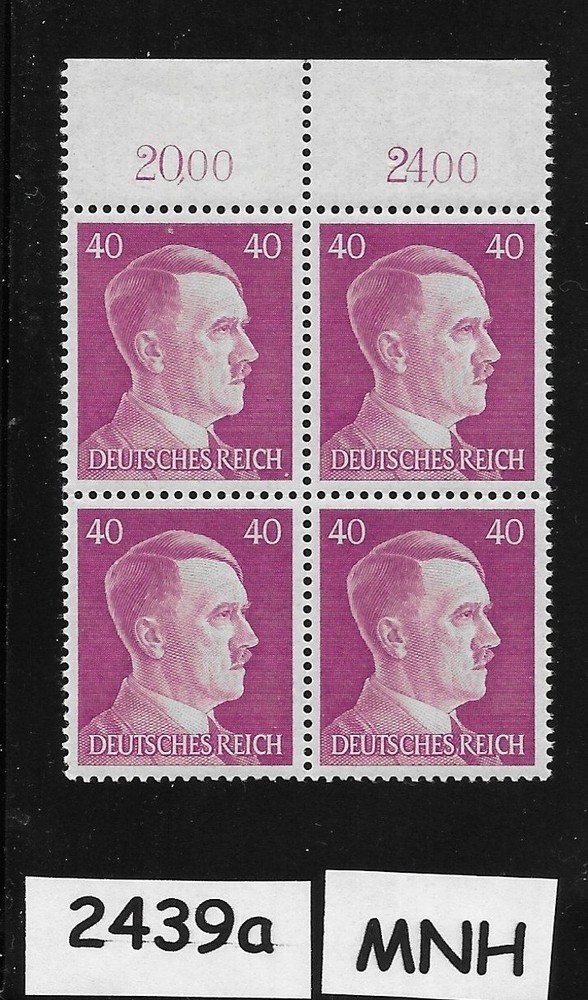 MNH stamp block 1941 Adolf Hitler PF40 Sc 520 Third Reich era Germany #2439a