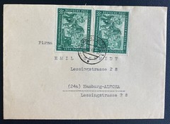 1948 Hamburg Germany Post War Cover To Locally Used MI #968 Leipzig Fair