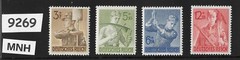 #9269 MNH Stamp set Sc B237-240 / Reich Labor Corps/ 1943 / WWII Germany