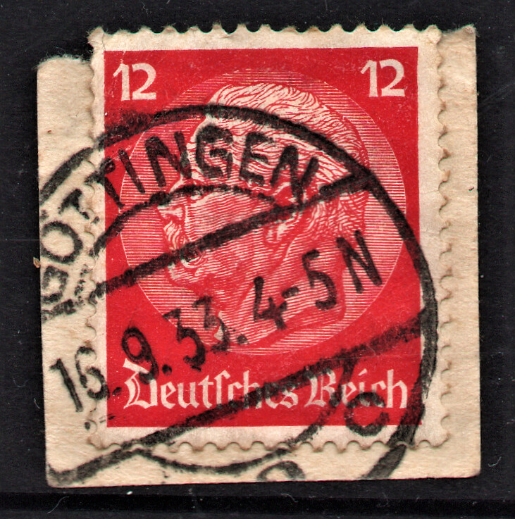 Historic 12 GR Red “ Paul Von Hindenburg in the medallion “ Germany 1933