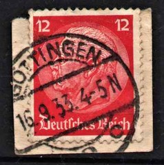 Historic 12 GR Red “ Paul Von Hindenburg in the medallion “ Germany 1933