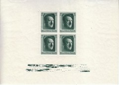 Stamp Germany Mi 646 Sheet Sc B102a 1937 WWII 3rd Reich Era Hitler MNG
