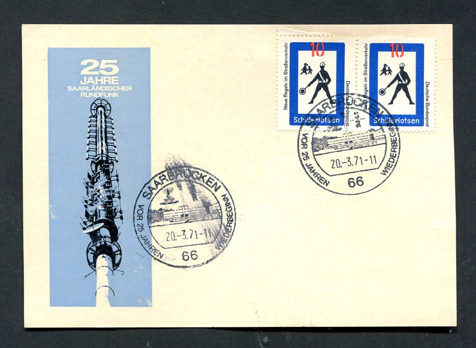Germany – BRD : Special card from 1971 with fancy cancels Saarbrücken – CTO