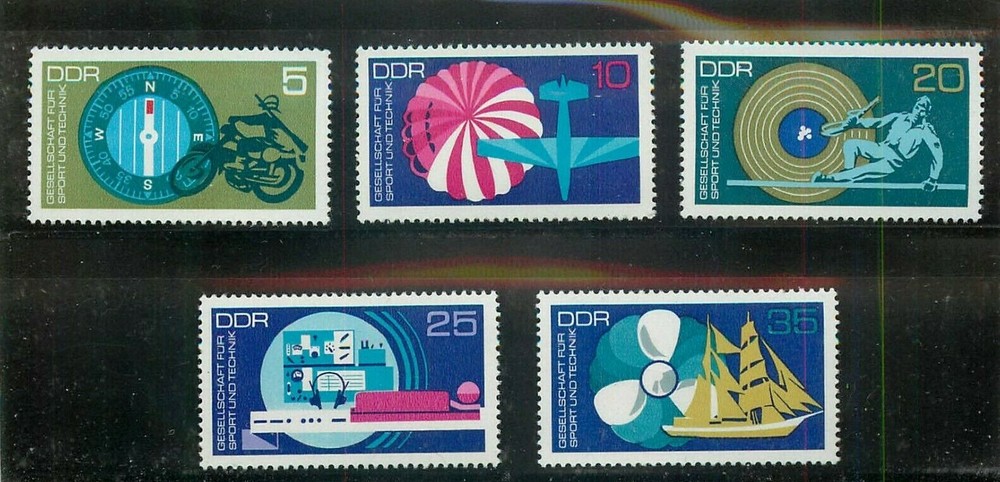DDR MNH ** 1773-7 Sport and Technical Society