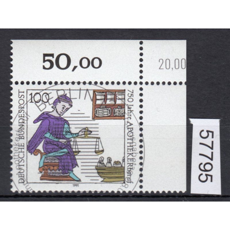 Federal Republic of Germany 1991, Mich.-No.: 1490, stamped corner edge KBWZ…
