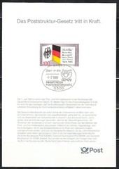 Germany 1989 Sonderblatt card Sc 2086 Mi 1421 Federal Flag