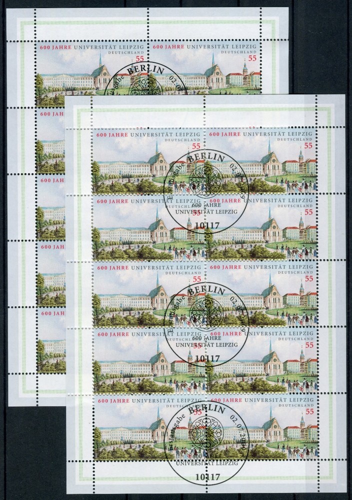 20 x Stamp Set Nr. 2745 Canceled ESST Uni Leipzig 2 x Kleinbogen