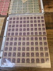 Third Reich Germany Revenue Tax Stamp Sheet Collection Unused Reich Lot